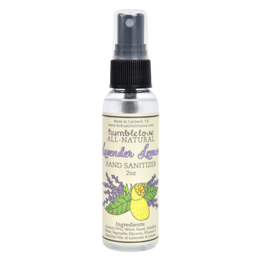 Front view of Lemon Hand Sanitizer showing label, ingredients, and product information