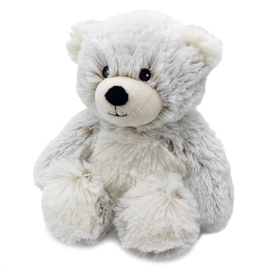 Marshmallow Bear Warmies Junior plush toy front view, showcasing soft texture, cozy design, and child-friendly features