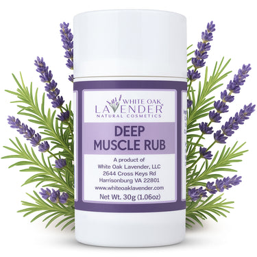 Front view of Deep Muscle Rub container showing product label and packaging