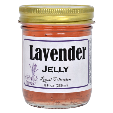 Front view of Lavender Jelly jar showing product label and packaging