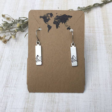 Mountain earrings featuring minimalist mountain-inspired design