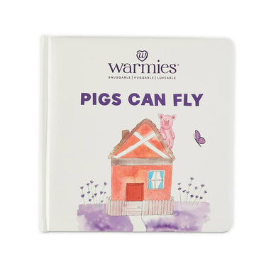 Children's board book "Pigs Can Fly" featuring colorful illustrations and an engaging story