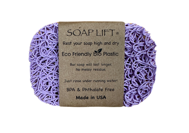 Front view of Soap Lift® showing eco-friendly design and product features for keeping bar soap high and dry