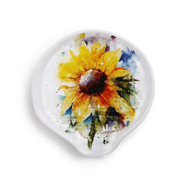 Sunflower spoon rest showcasing its decorative design