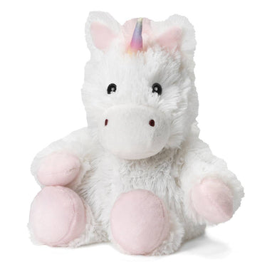 White Unicorn Warmies Junior plush designed to provide soothing warmth and comfort