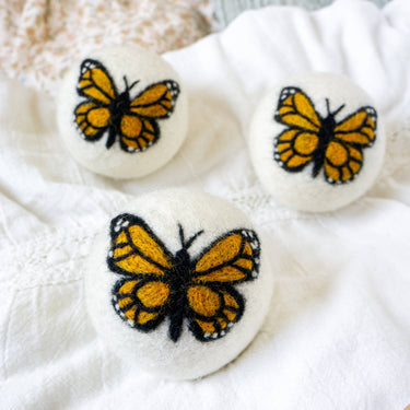 Single Wool Dryer Ball Monarch Butterfly