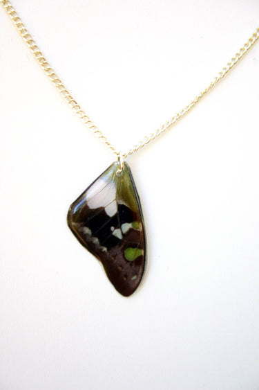 Purple Spotted Butterfly Wing Necklace