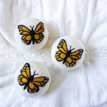Single Wool Dryer Ball Monarch Butterfly