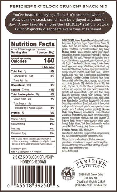 2.5oz Printed Barrier Bag 5 O'Clock Crunch Snack Mix