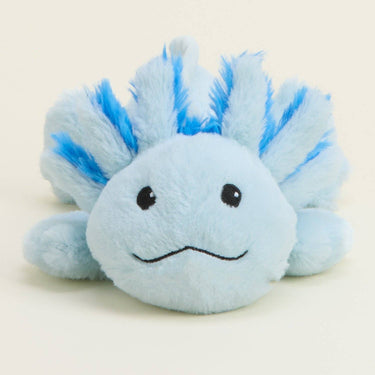 Close-up of Blue Axolotl Warmies Junior plush showing soft texture and details for soothing warmth and comfort
