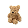 Brown Curly Bear Warmies Junior plush designed to provide soothing warmth and comfort