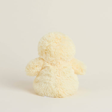 Back view of Chick Warmies Junior plush showing overall design and texture for soothing warmth and comfort