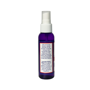 Commemorative Lavender Herbal Mist 2oz left side view showing product description, directions for use, and packaging details clearly