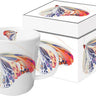 Corfu Butterfly 13.5 oz mug in gift box featuring vibrant butterfly design