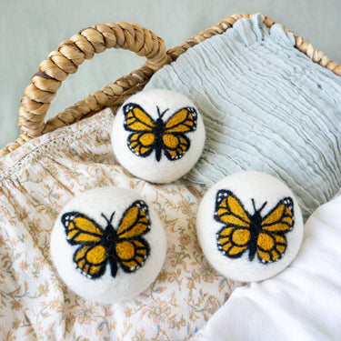 Single Wool Dryer Ball Monarch Butterfly