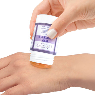 Lifestyle image showing application of Deep Muscle Rub on muscles for soothing relief