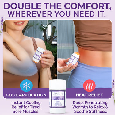 Lifestyle image showing Deep Muscle Rub application with cooling effect and heat relief for sore muscles