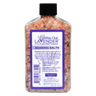 Front view of the 12oz Lavender Soaking Salt container showing product label, description and ingredients