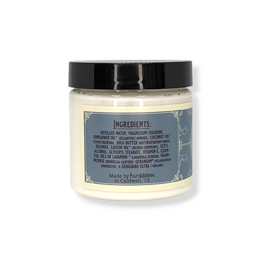 Magnesium Cream – Good Night Moon showing the right side of the jar with ingredient list and product details clearly visible