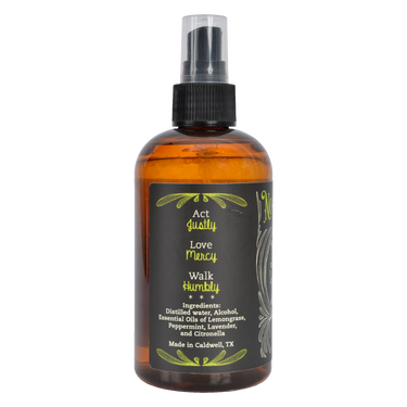 Left side view of Nosquitos Bug Spray bottle showing product description and full list of ingredients
