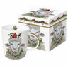Off to the Party 13.5 oz mug in gift box with playful fashion-inspired design
