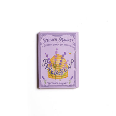 Paper Soap – Lavender Honey Scent, Travel Size, 50 Sheets front view showing the product label and packaging design clearly