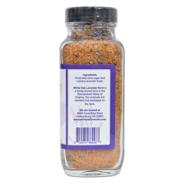 Right side of 8 oz Seasoning Sugar showing ingredients and other product information