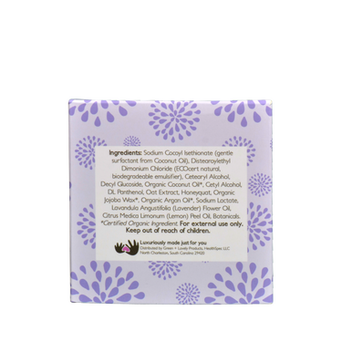 Shampoo Bar packaging showing full list of ingredients