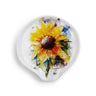 Sunflower spoon rest showcasing its decorative design