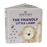 Children's board book "The Friendly Little Lamb" featuring colorful illustrations and an engaging story
