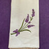 Embroidered waffle weave lavender towel with bow design, soft cotton, absorbent and elegant
