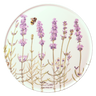 Trivet from Dishes collection designed for protecting surfaces with plate display and lavender pattern