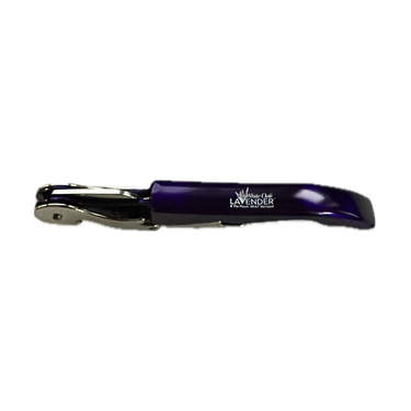 White Oak Lavender Farm Logo Corkscrew, sturdy and branded, ideal for wine lovers